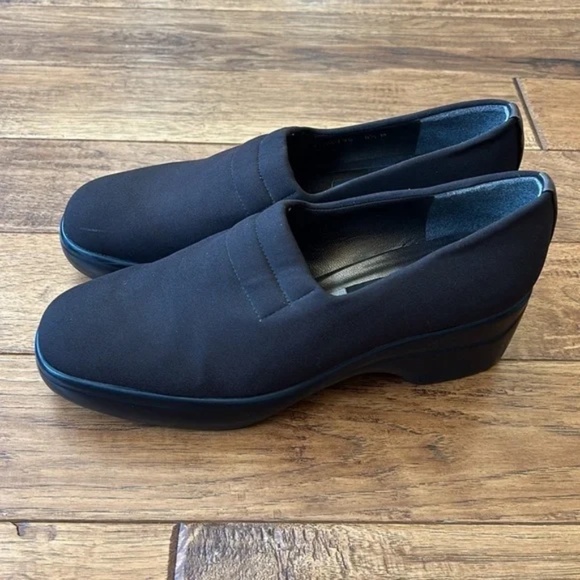 Stuart Weitzman Brown Stretch Nylon Loafers Platform Women's Size 8.5 - Picture 7 of 12